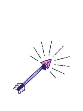 Geleneksel dövme stili eski çakmaktaşı ucu okunun animasyonunu genişletiyorum