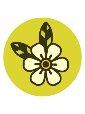 Çiçek çizgi film tasarım elementinin renk animasyonu değişiyor