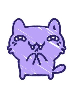 Kedi Tebeşiri Çizim Tasarımı 'nın animasyonunu salla ve durdur