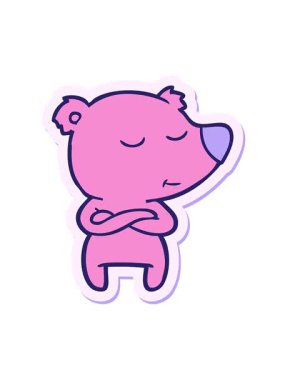 Mutlu bir çizgi film ayısının çıkartmasının titreşimli hareketi