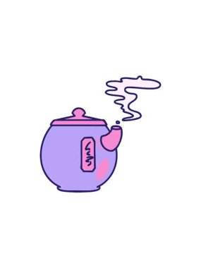 Geleneksel sıcak Japon çay demliği tasarımının gösterişli satış animasyonu