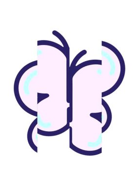 Basit eğlenceli kelebeğin bölünen hareketi