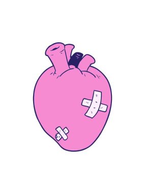 Çizgi film kalp çiziminin dönen hareket animasyonu