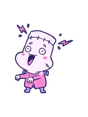 Yaşayan ölü bir yaratığın çizgi filminin ışıltılı etkisi.