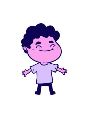 Çizgi film dost görüntüsünün neon ışık efekti