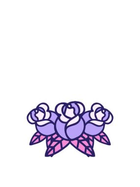 Bir buket çiçeğin geçmişe dönük dövme görüntüsünün hareketli animasyonu