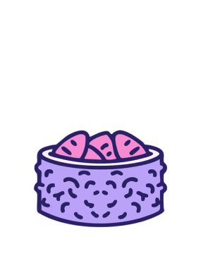 Geleneksel Japon suşi yosunlarının çizgi filminin animasyonunu genişletiyorum.