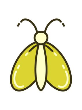 Basit, cesur çizgi film kelebeğinin renk animasyonu