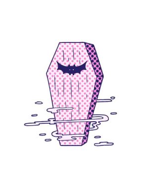 Çizgi film hortlak tabutunun hareketli animasyonu