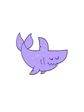 Çizgi film köpekbalığı çiziminin yükselişi ve yüzdürme animasyonu