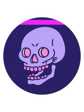 İkonik dövme stilini canlandırın. Kafatasının eski görüntüsü.