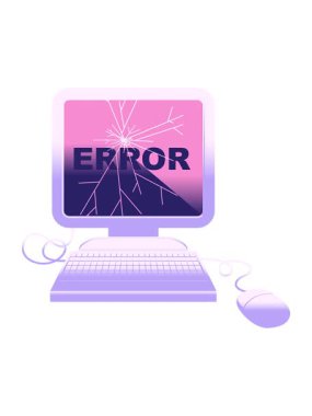 Kırık bilgisayar resimleme simgesinin hareketli canlandırması