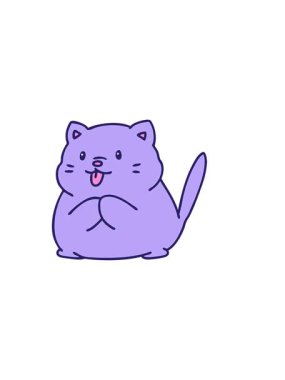 Küçük sevimli bir kedi çizgi filminin yatay titreşimli animasyonu