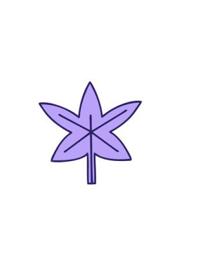 Yatay olarak titreşen bir sonbahar yaprağının tatlı çizgi filminin canlandırması