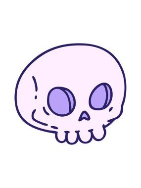 Ürkütücü bir cadılar bayramı kafatasının hareketli çizgi filmi