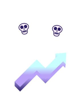 performans okları grafik resimlemesinin dönen kafatasları animasyonu