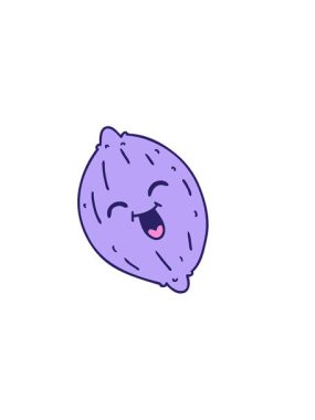 Mutlu bir limonun serbest çiziminin yatay titreşimli animasyonu