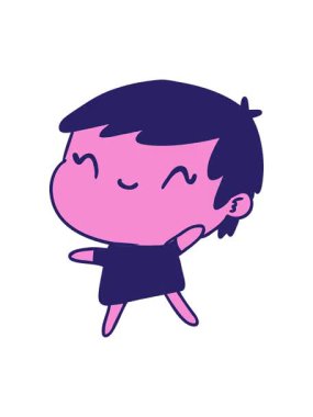 Bir Kawaii kızının karikatür çiziminin canlandırma efekti