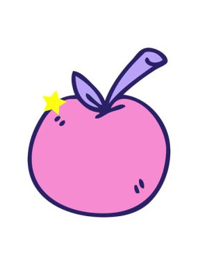 Parlayan yıldızlar, çizilmiş elmanın animasyonunu etkiler.