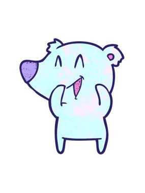 Gülen ayı çizgi filminin hareketli animasyonu