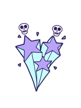 kayan yıldızların kafatası animasyonu