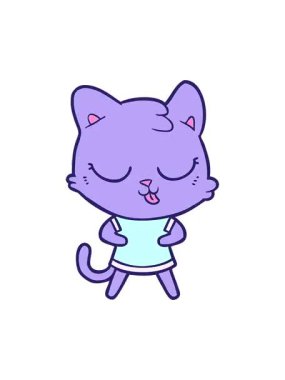 shivering motion animation of a retro cartoon cat character