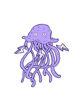 Çizgi film ahtapot tasarımının hareketli animasyonu