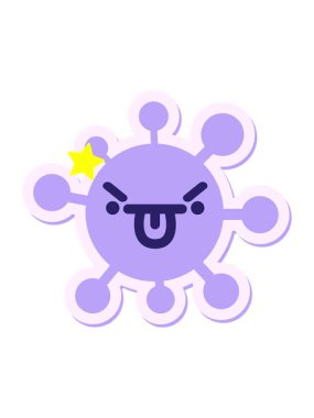 Parıldayan yıldızlar, dil sokan kızgın yüzün animasyonunu etkiler.