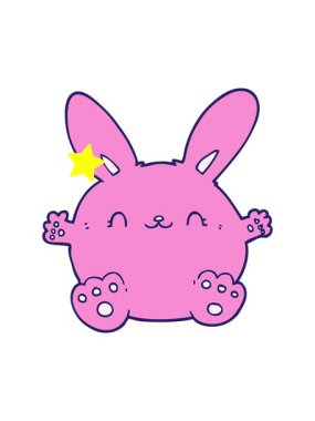 Parlayan yıldızlar çizgi film tavşan çiziminin animasyonunu etkiler.