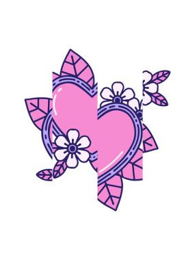 Botanik bir kalbin klasik tasarımının bölünen hareketi.