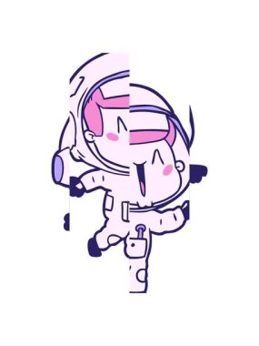 Mutlu çizgi film astronotunun hareketli animasyonu