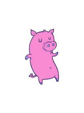 Dikkat çekici çizgi film karakteri domuz.