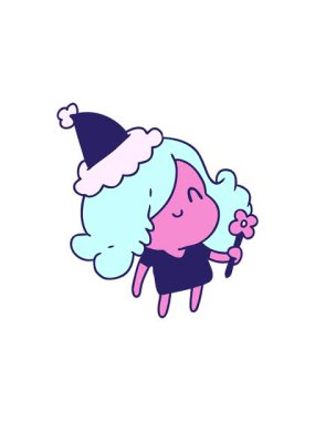 Kawaii kızının Noel karikatürünün dikkat çekici animasyonu.