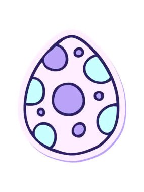 Karikatür çizilmiş Paskalya Yumurtası 'nın titreyen hareketli çıkartması.