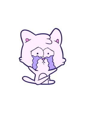 Çizgi film kedi çiziminin dönen hareketli animasyonu