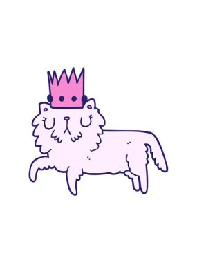 Taçlı çizgi film kedisinin animasyonunu durdur ve durdur