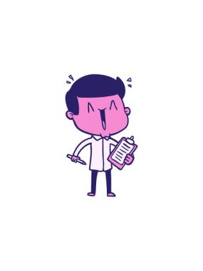 Bir çizgi film mutlu adam tasarımının bölünme etkisi.