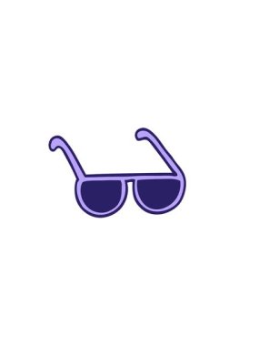 Çizgi film karalama güneş gözlüklerinin yatay titreşimli animasyonu