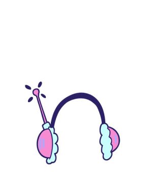 çizgi film kulaklıklarının animasyonunu genişletiyorum.