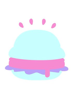 Lezzetli bir hamburgerin titreşimli animasyonu