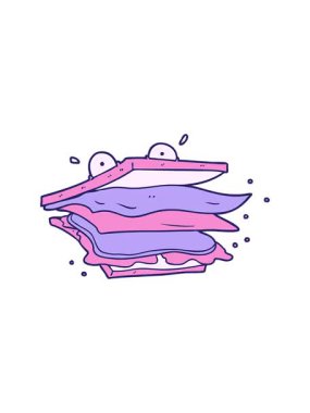 Sandviç çizgi film karakterinin dönen hareketi.