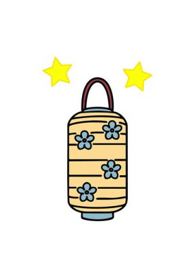 dönen yıldızlar çiçek desenli Japon kağıt fenerinin animasyonu