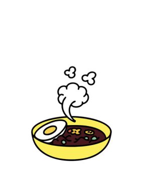 Sıcak bir kase Japon eriştesinin animasyonunu uzatıyorum.