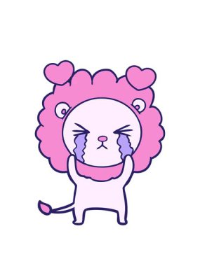 dönen kalpler karikatür ağlayan aslanın animasyonu