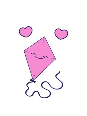 dönen kalpler çizgi film uçurtmasının animasyonu