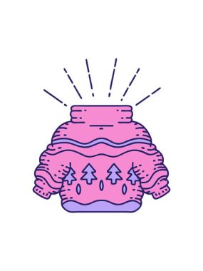 Geleneksel dövme stili bir yılbaşı kazağının hareketli animasyonu