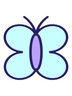 Basit kelebek çizgi filminin hareketli animasyonu