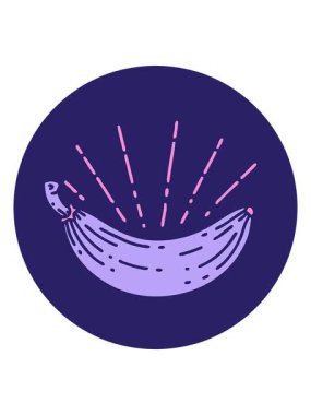 Dövme stili muz ikonunun hareketli animasyonu