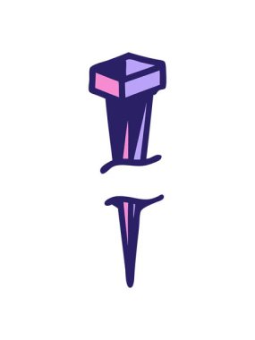 Parlak ışık efekti simgesel dövme şeklindeki demir tırnak görüntüsünün canlandırması