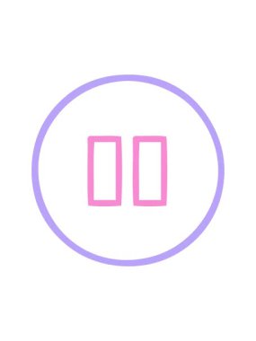 Duraklat düğmesi simgesinin çizgi filmini çizerken titreyen çizgi film animasyonu